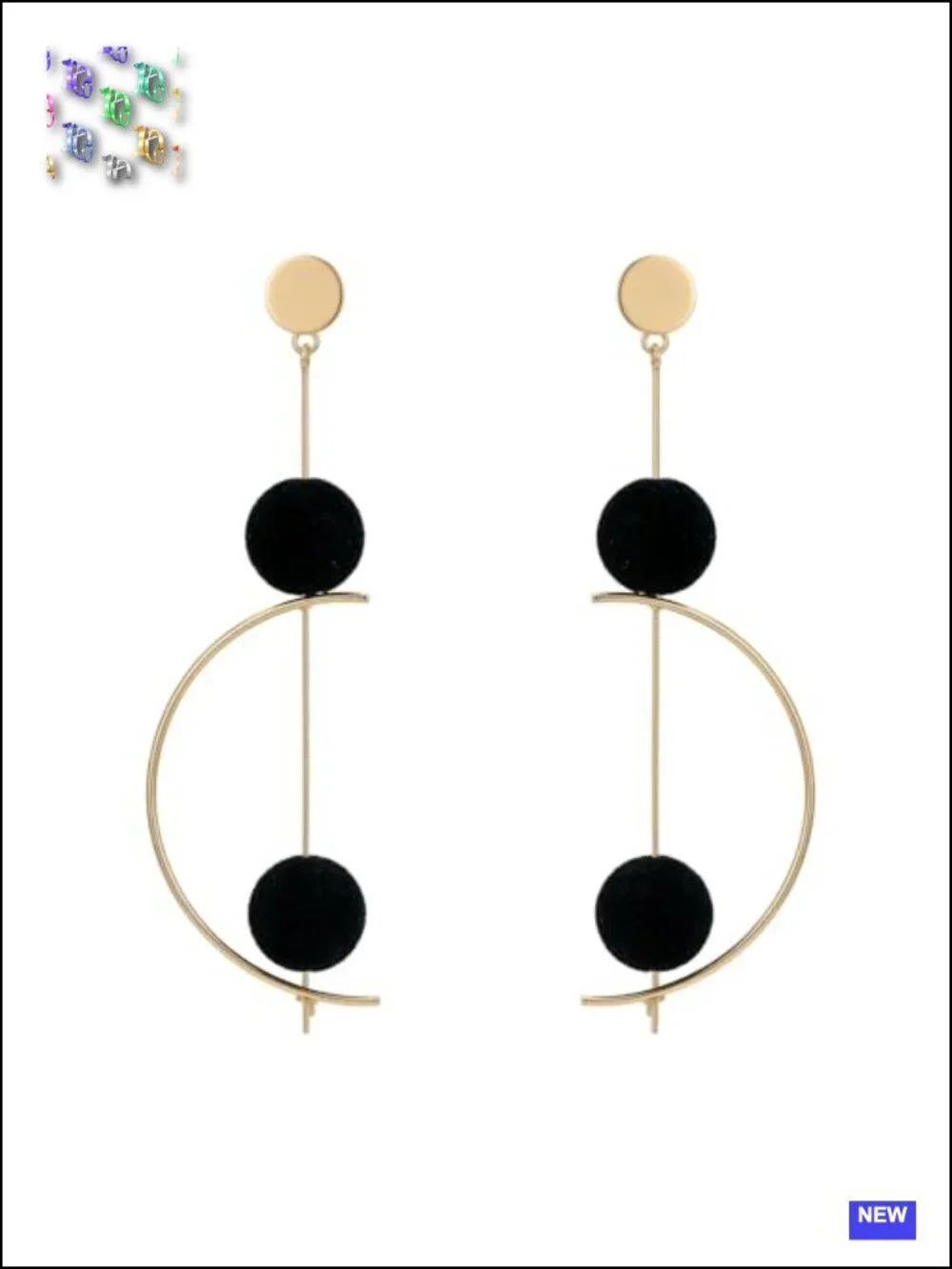Long Geometric Drop Earrings - Lightweight Metal